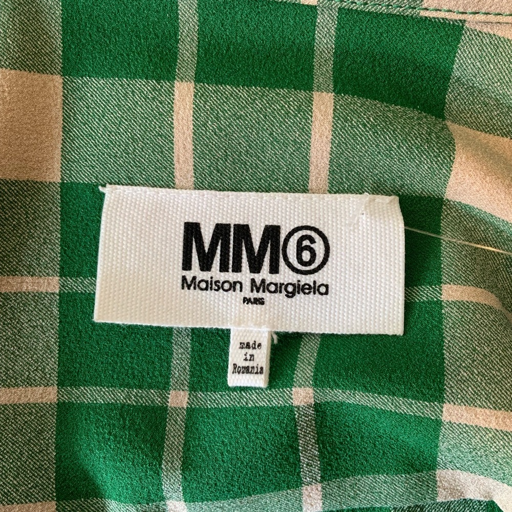 Maison Martin Margiela Green and Cream Checkered Fabric - Picture 9 of 11